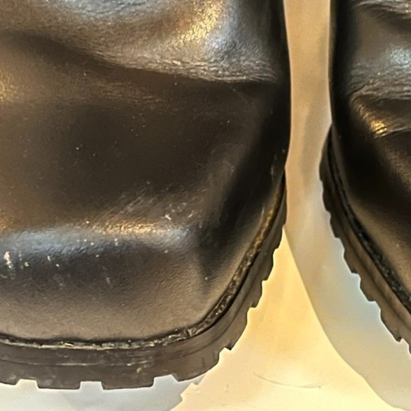 Women's size 6, Black Leather Up, Steel Shank, 2inch Heel Motorcycle Boots - Picture 8 of 12